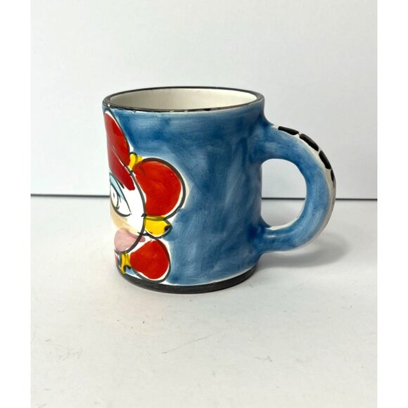 Vintage Picasso Desimone Style Cubist Art Mug Hand Painted Made in Italy 4.25" H - Picture 2 of 7